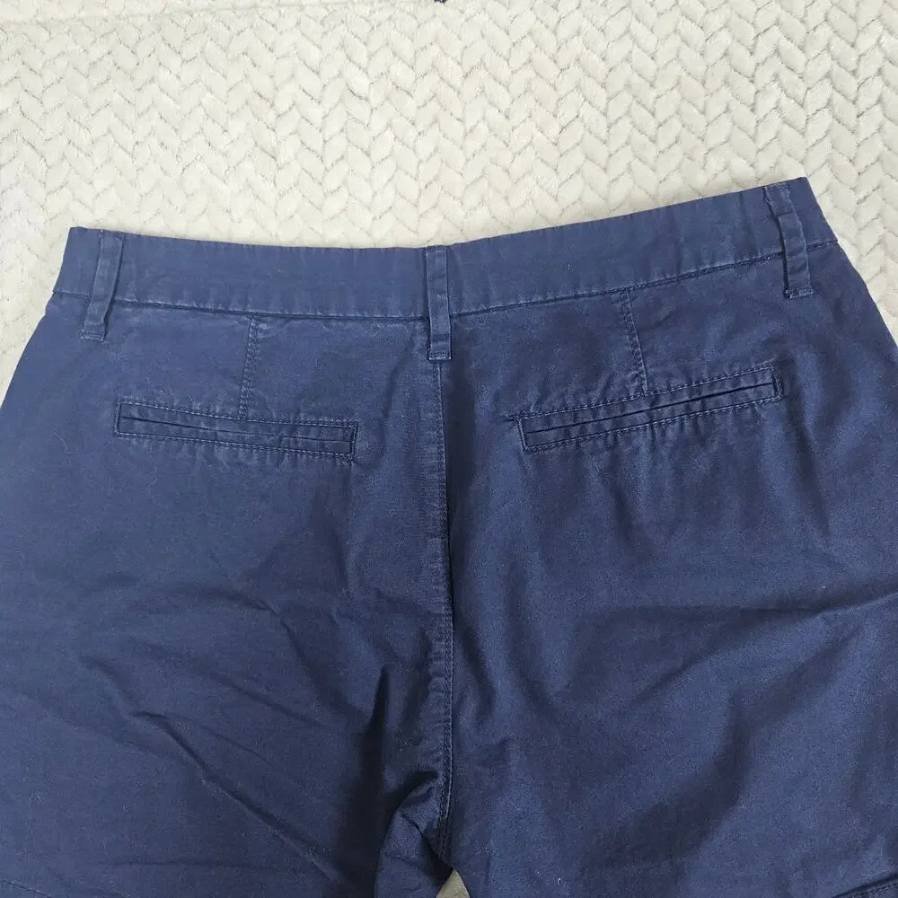 Old Navy Everyday Short Women 2 Navy Blue Stretch Cotton Casual Chino Minimalist